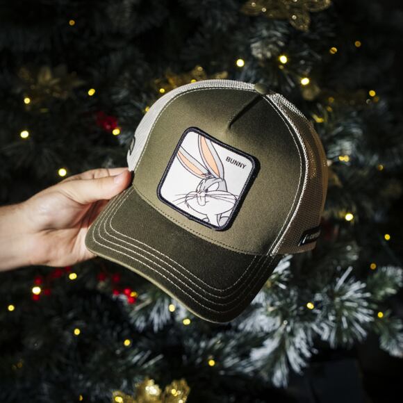 Kšiltovka Capslab - Trucker Looney Tunes - Bugs Bunny - Olive / White