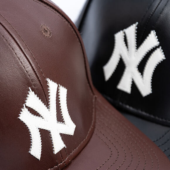 Kšiltovka New Era - MLB IMAGE DROP - Leather 9FORTY M-CROWN - NY Yankees - Brown