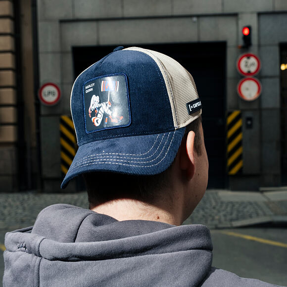 Kšiltovka Capslab - DC trucker - Harley Quin Cord - Navy