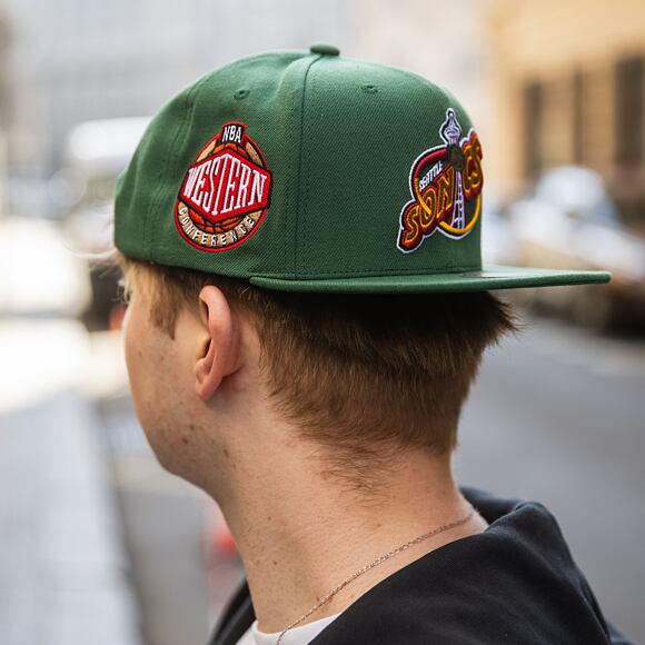 Kšiltovka Mitchell & Ness NBA Conference Patch Snapback Hwc Seattle Supersonics Green