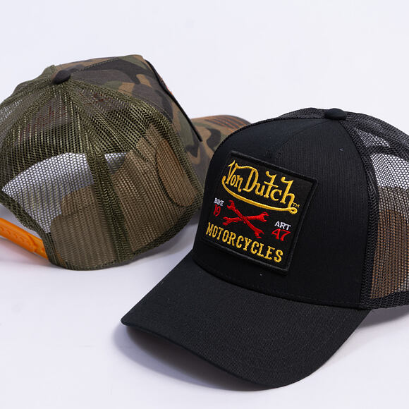 Kšiltovka Von Dutch - Trucker - Cali Patch Olive/Distressed Pink Denim