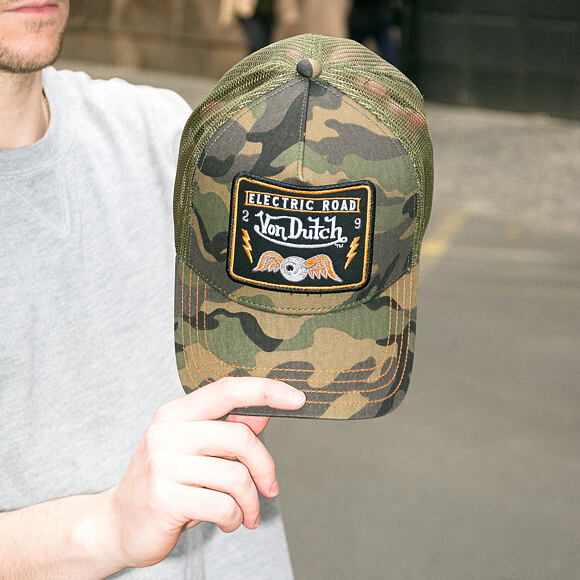 Kšiltovka Von Dutch - Trucker - Electric Road Green Camo