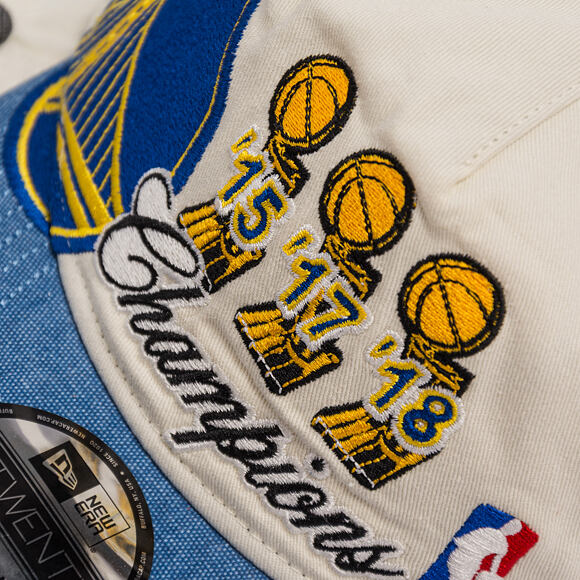 Kšiltovka New Era - NBA "Hardwood Classic Champions" 19TWENTY - Golden State Warriors - Chrome White