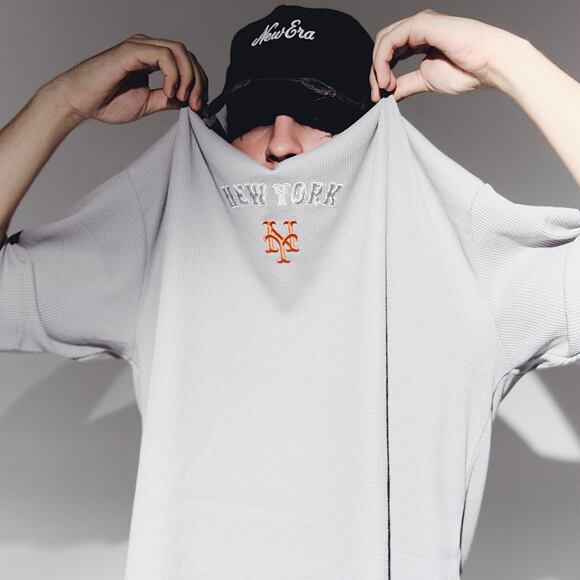 Triko New Era - MLB Waffle Box Tee - NY Mets - Grey