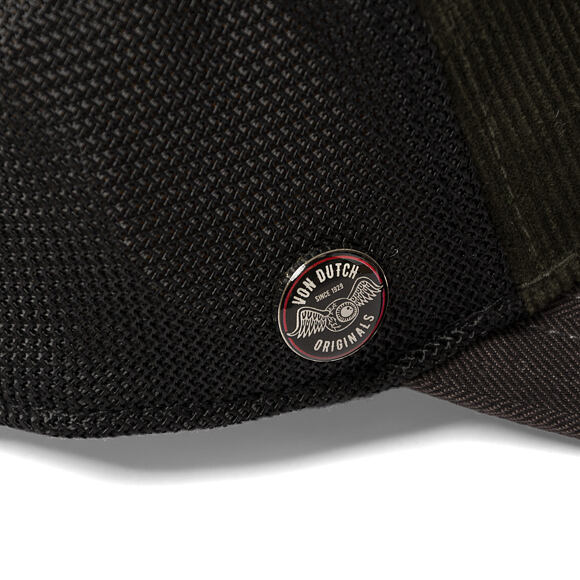 Kšiltovka Von Dutch - Corduroy Oval Patch Baseball - Olive / Burgundy