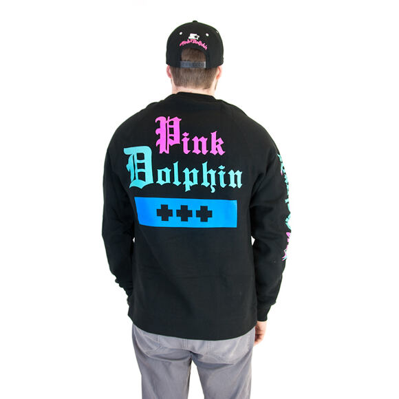 Mikina Pink Dolphin Wavelordz II Crewneck Black