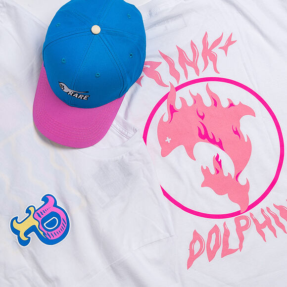 Triko Pink Dolphin Aqua Flame Tee White