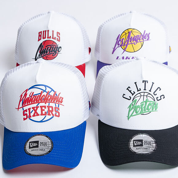 Kšiltovka New Era 9FORTY A-Frame Trucker Philadelphia 76ers Neoprene White/Royal/Fade Red