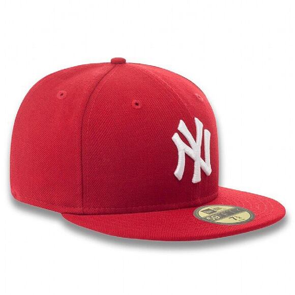 Kšiltovka New Era 59FIFTY MLB Basic New York Yankees Fitted Scarlet / White Log