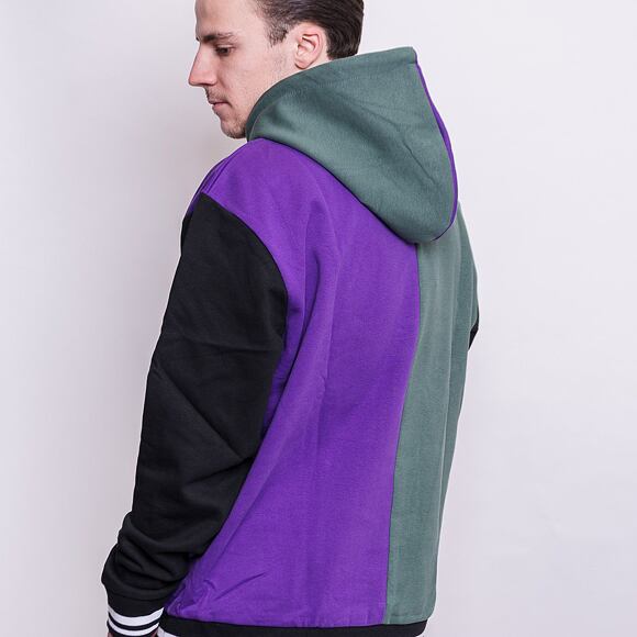 Mikina Karl Kani Varsity Block Hoodie - Dark Green/Purple 6093156