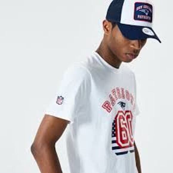 Triko New Era New England Patriots NFL Flag Number Tee White