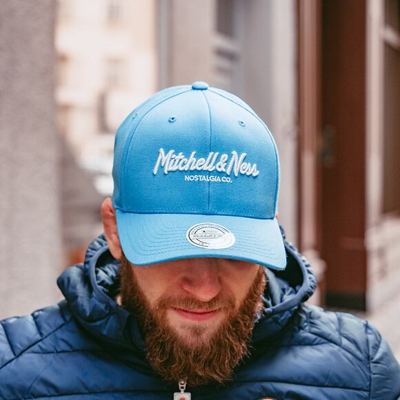 Kšiltovka Mitchell & Ness Pinscript High Crown 110 Teal Snapback