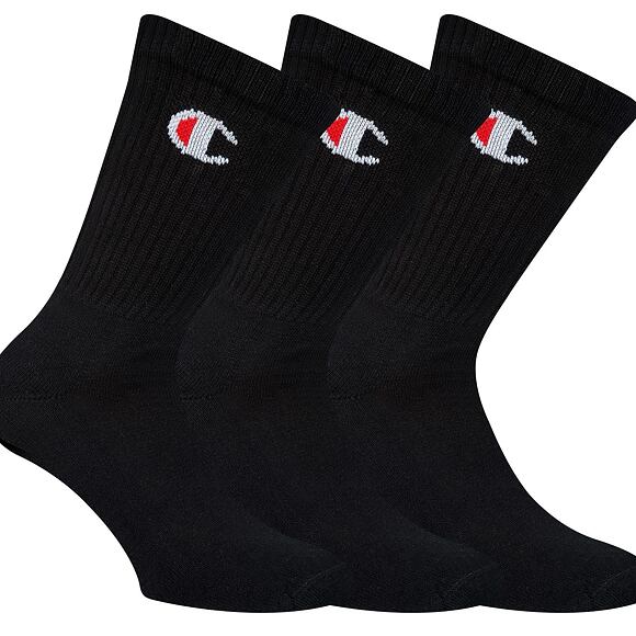 Ponožky Champion Legacy Crew Socks 3-Pack CH0008QG-8UZ Black