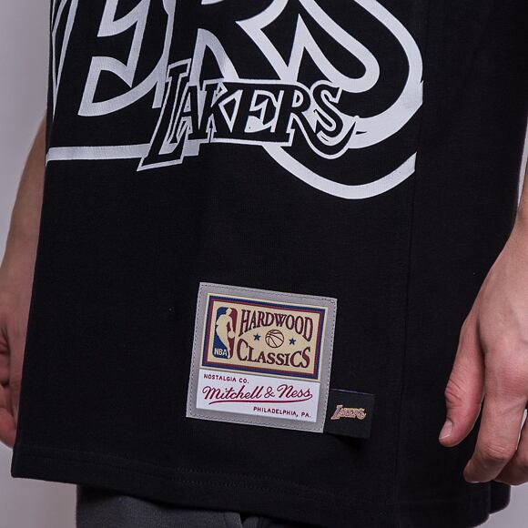 Triko Mitchell & Ness Los Angeles Lakers Big Face Tee 3.0 Black