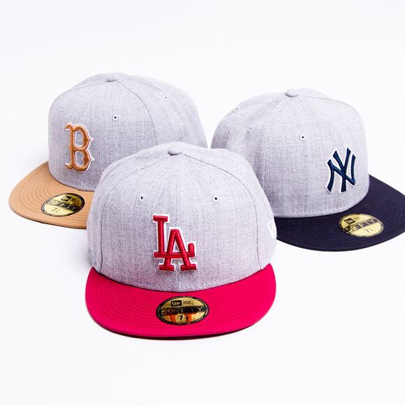 Kšiltovka New Era 59FIFTY MLB Heather Contrast 5 Los Angeles Dodgers Fitted Heather Gray