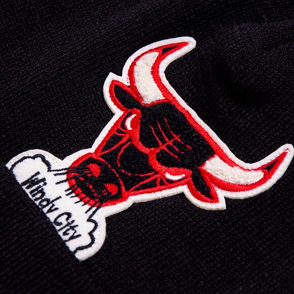Kulich Mitchell & Ness Chicago Bulls Chenille Logo Cuff Knit Black