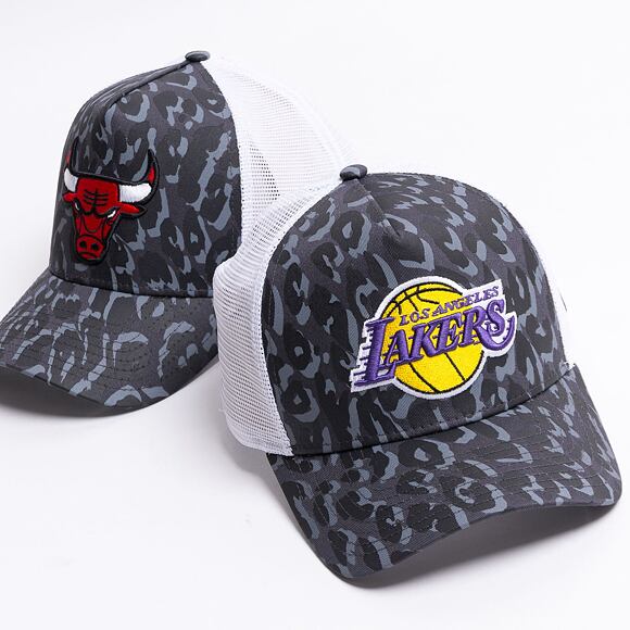 Kšiltovka New Era 9FORTY Trucker Wild Camo Los Angeles Lakers Snapback Black