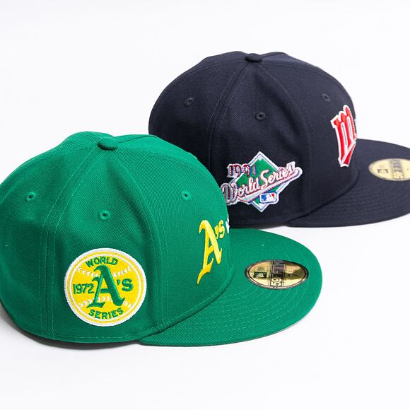 Kšiltovka New Era 59FIFTY 1972 World Series Oakland Athletics VS Cincinnati Reds Fitted Kelly Green