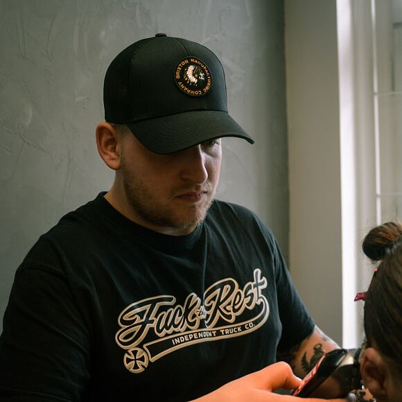 Kšiltovka Brixton Rival Stamp X MP Mesh Cap Black