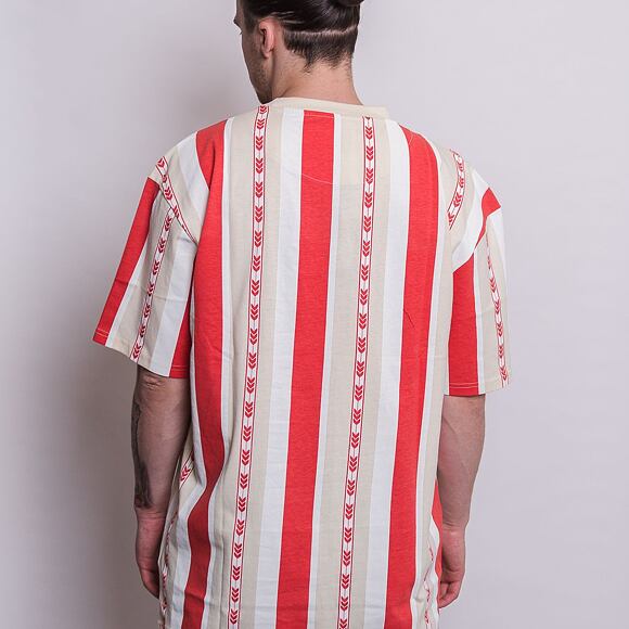 Triko Karl Kani Small Signature Stripe Tee red/cream/white