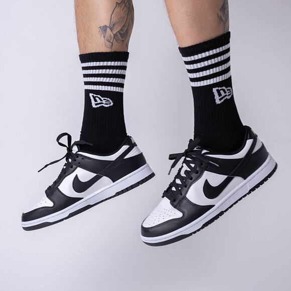 3 páry ponožek New Era Stripe Crew 3Pack Black