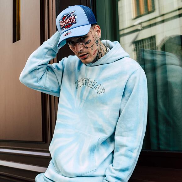 Mikina Rip N Dip Sent From Heaven Hoodie Light Blue Spiral Dye RND9036