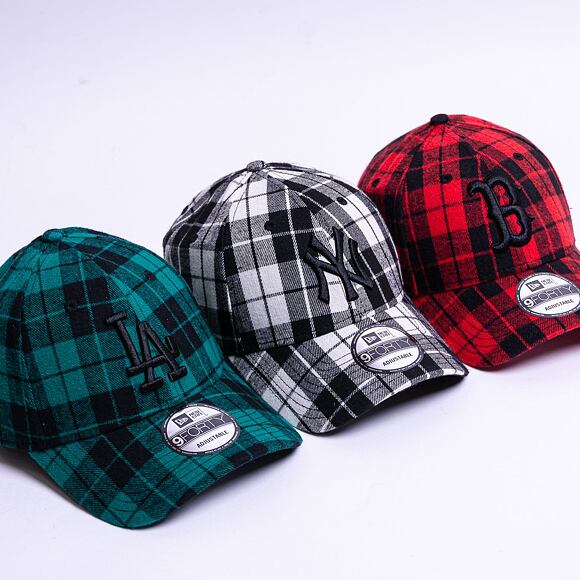 Kšiltovka New Era 9FORTY MLB Plaid New York Yankees Black