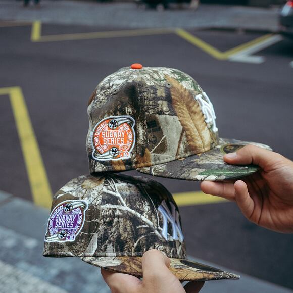 New Era 59FIFTY LP Retro Crown MLB "2000 SUBWAY SERIES" Side Patch New York Yankees Realtree/Purple