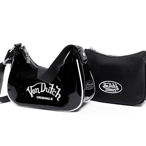 Malá kabelka Von Dutch Amy Baguette Imi Patent Black