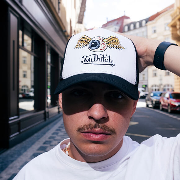 Kšiltovka Von Dutch - Trucker - Eye Out Logo - White/Black