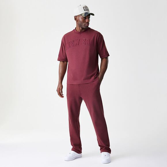 Kalhoty New Era - Branded Washed Straight Sweatpants - Burgundy