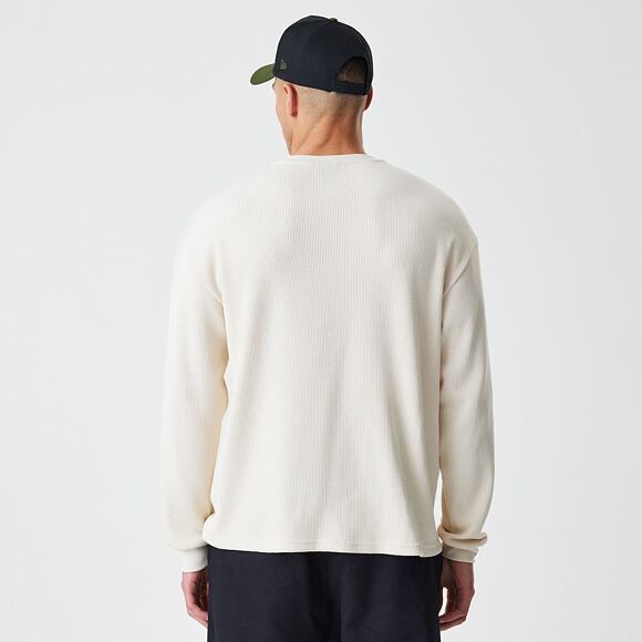 Triko New Era - Branded Longsleeve Waffle Tee - Cream