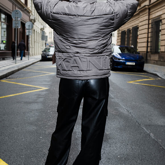Péřová bunda Karl Kani - Small Signature Embossed Logo Puffer Jacket - Grey