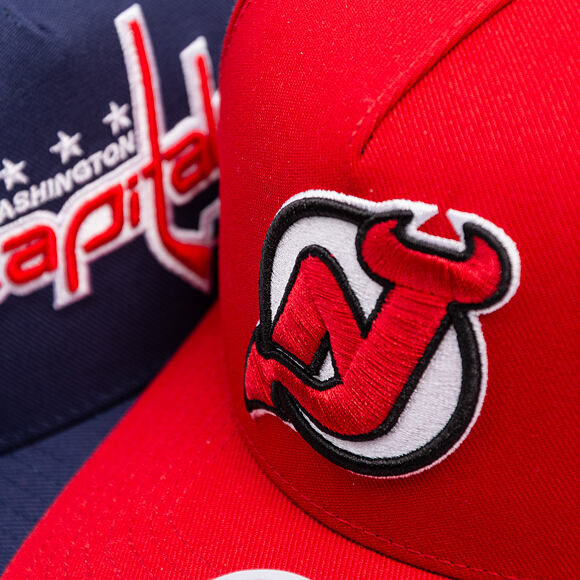 Kšiltovka Mitchell & Ness - New Jersey Devils - Double Clutch Pro Snapback - Red