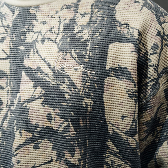 Triko s dlouhým rukávem Karl Kani - Signature Wood Camo Waffle Longsleeve