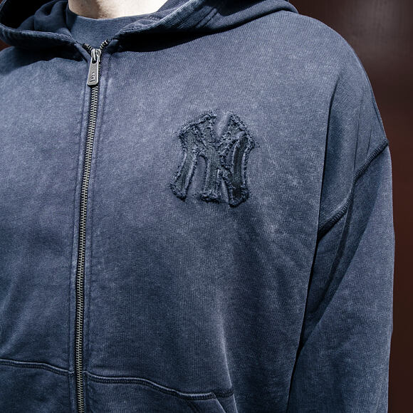Mikina New Era - MLB Washed Full Zip Hoody - NY Yankees - Black