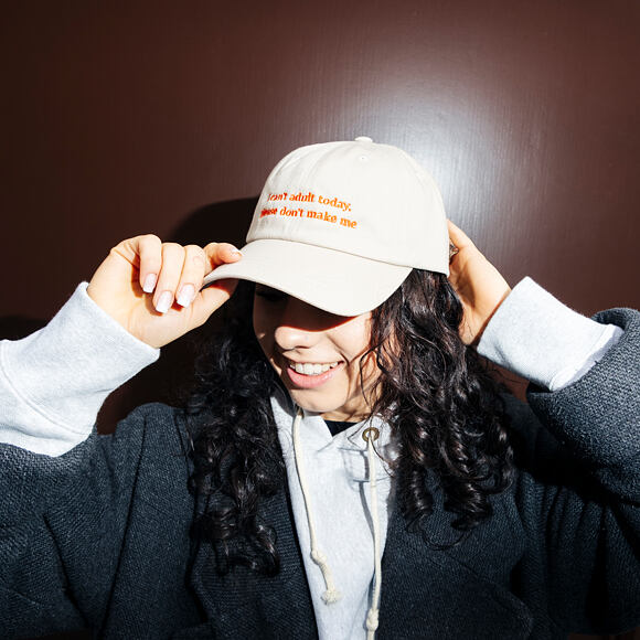 Kšiltovka 8by8 - Dadcap - "I can't adult today" - Tan/Orange