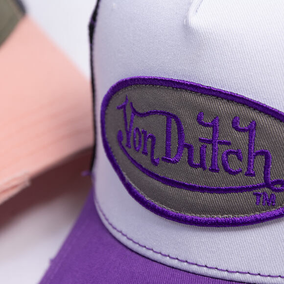 Kšiltovka Von Dutch - Trucker - Classic Logo White/Distressed Purple Denim