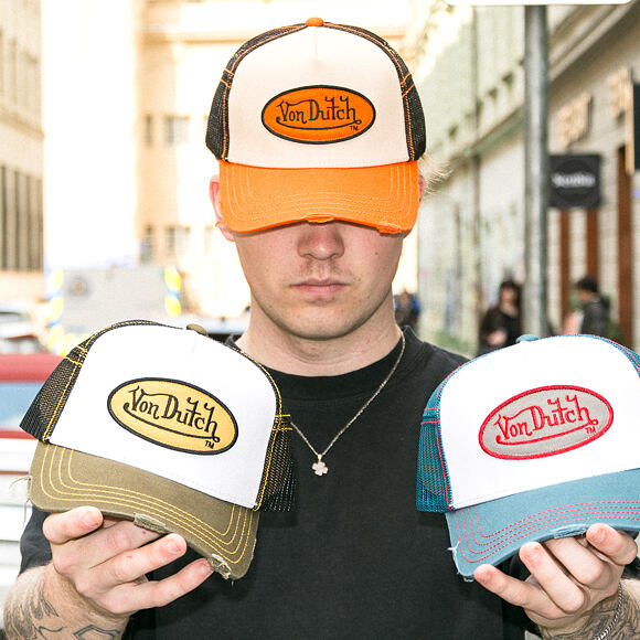 Kšiltovka Von Dutch - Trucker - Classic Logo Olive/White