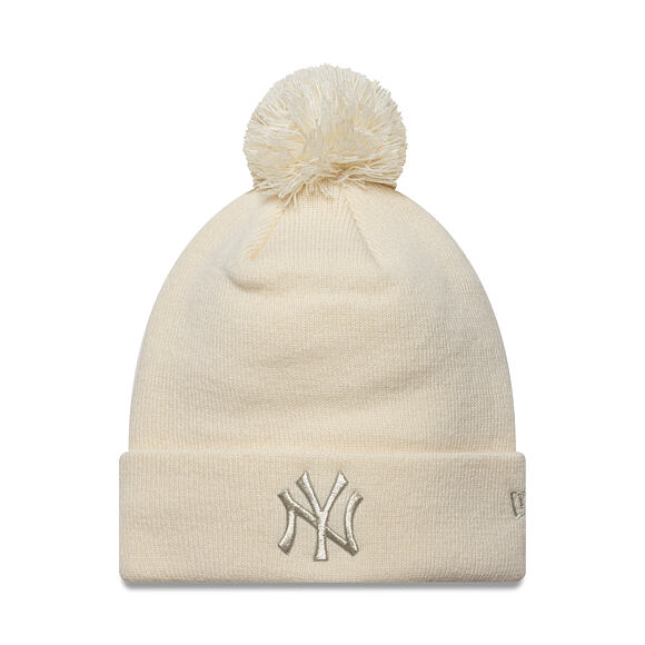 Dámský Kulich New Era - MLB Metallic Pom Beanie - NY Yankees - Cream
