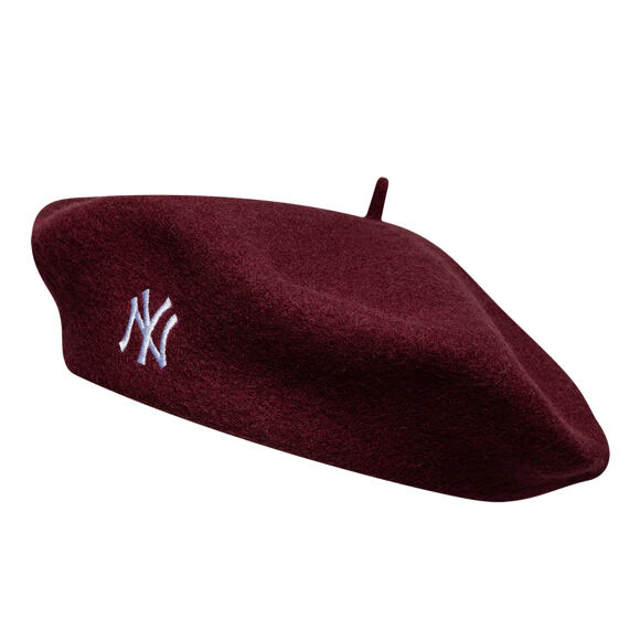 Dámský Baret New Era - MLB Wool Script Beret - NY Yankees - Burgundy