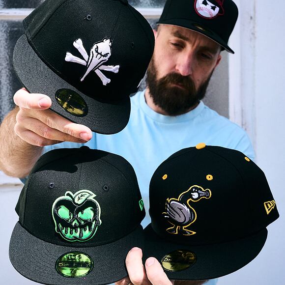 Kšiltovka New Era - MiLB Theme Nights 59FIFTY - Myrtle Beach Pelicans - Skull - Black