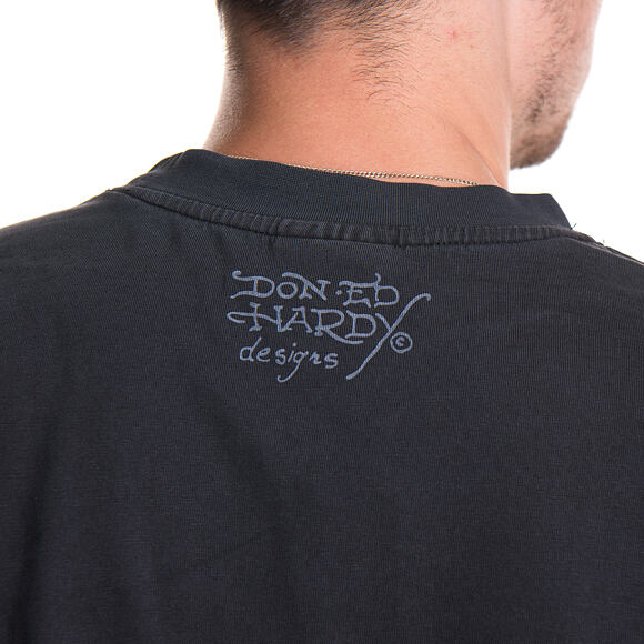 Triko Ed Hardy - Mens New York City Diamante Tshirt - Black