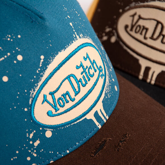 Kšiltovka Von Dutch - Baseball - Print & Embroidery - Light Blue / Brown