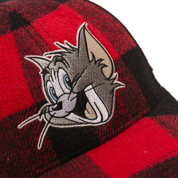 Kšiltovka Capslab - Tom & Jerry Trucker - Tom Grin Buffalo Check - Red / Black