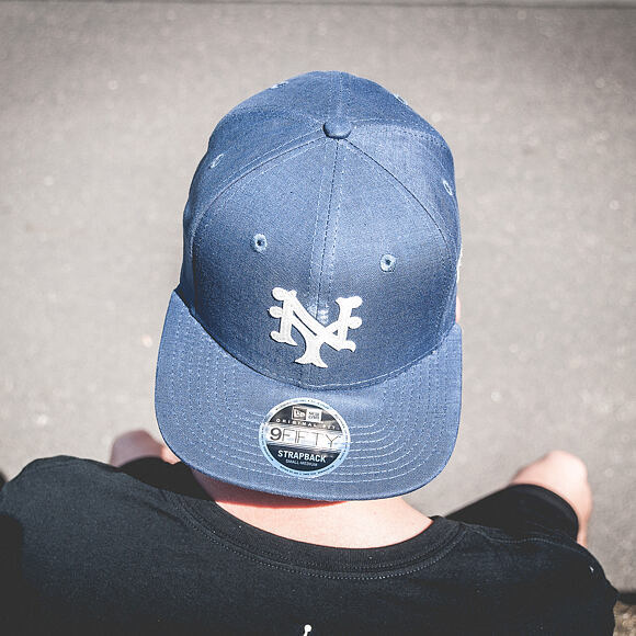 Kšiltovka New Era Linen Felt New York Mets 9FIFTY Navy Strapback