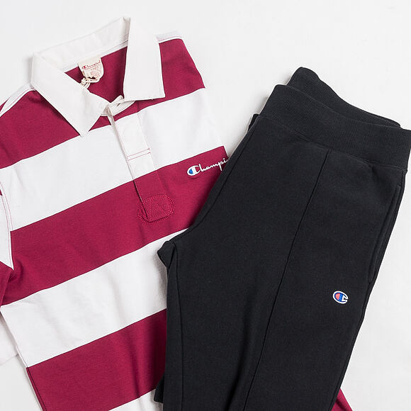 Triko Champion Long Sleeve Polo T-Shirt Red/White