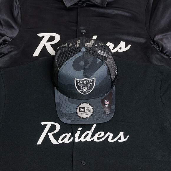 Triko New Era Oakland Raiders Script Button Up Black