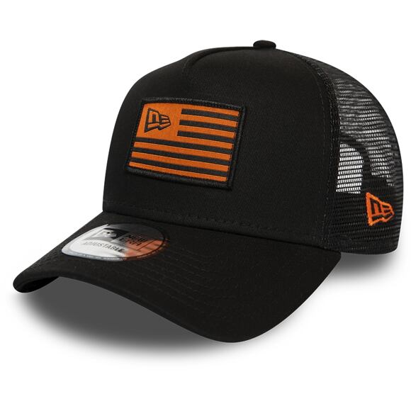 Kšiltovka New Era 9FORTY A-Frame Trucker Flag Black/Orange