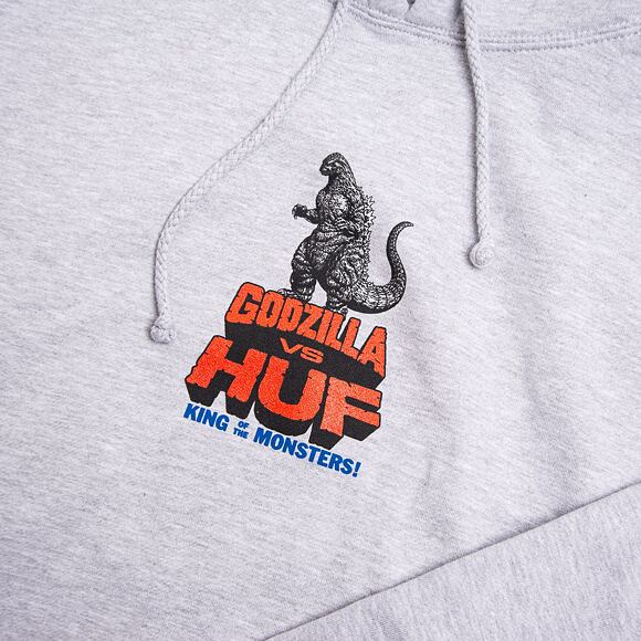 Mikina Huf Vs Godzilla P/O Hoodie Grey Heather
